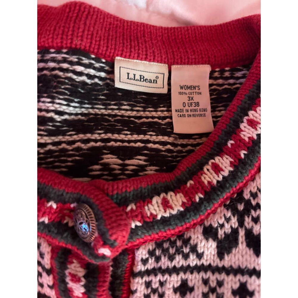 L.L.Bean Fair Isle Sweater Women’s 3X Cozy Nordic Knit Black Winter Cottagecore - Picture 2 of 4